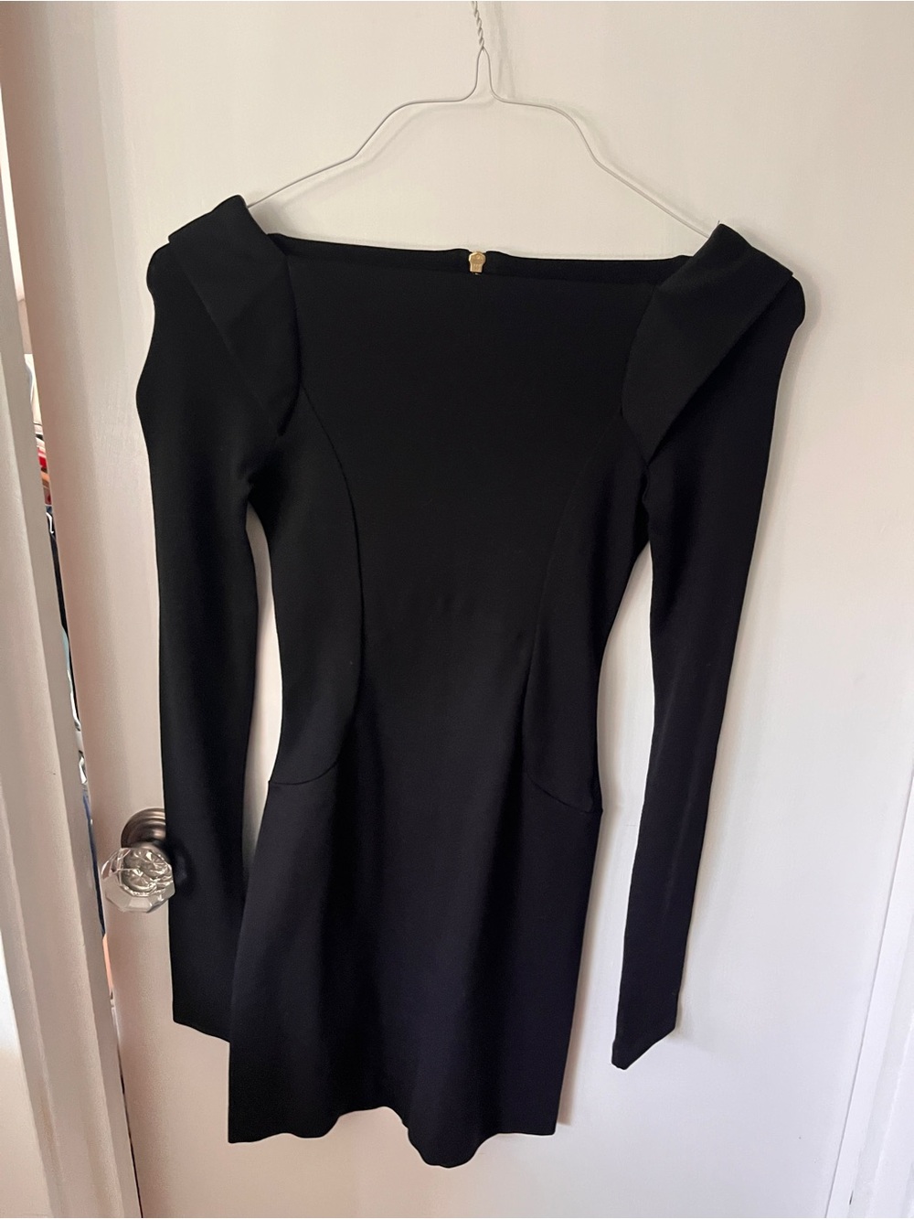 French Connection Black Long-Sleeve Sculpted Fit & Flare Dress